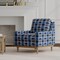 Blue Made in America Abstract Woven Pattern Upholstery Fabric by The Yard - SKU: Mayer Indigo